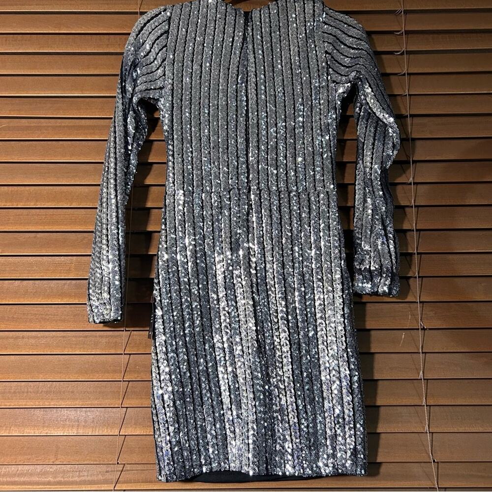 Lulus Silver Sequin Mini Dress S - Picture 6 of 8